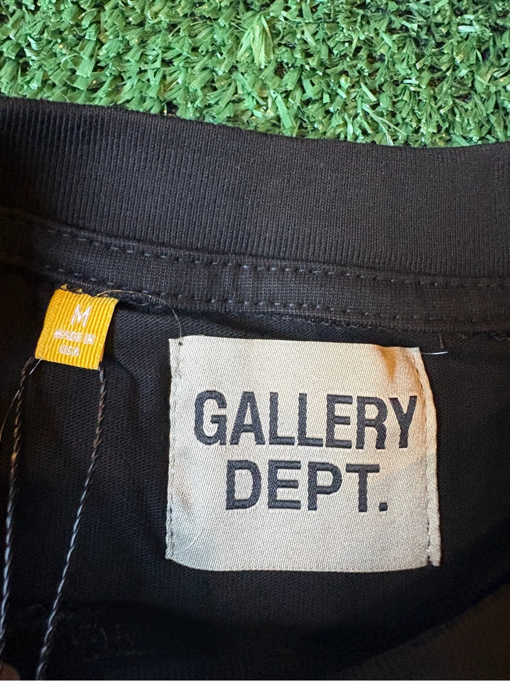 Gallery Dept Black Tee with Multicolor Paint-Stripe MIA Graphic - Picture 5 of 10